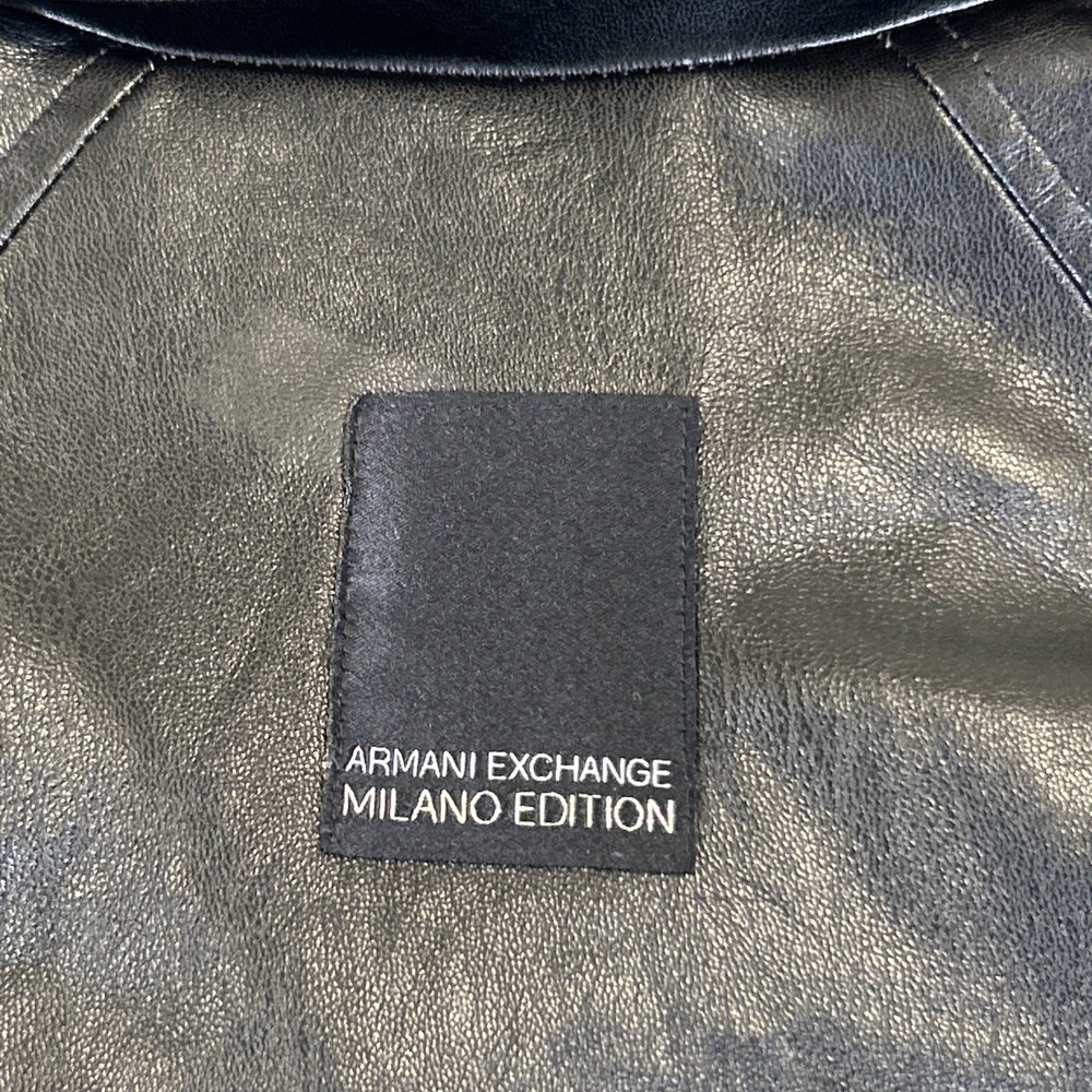 Armani Exchange Women's Faux Leather Biker Motorcycle Button Belt Jacket Small - Picture 5 of 11
